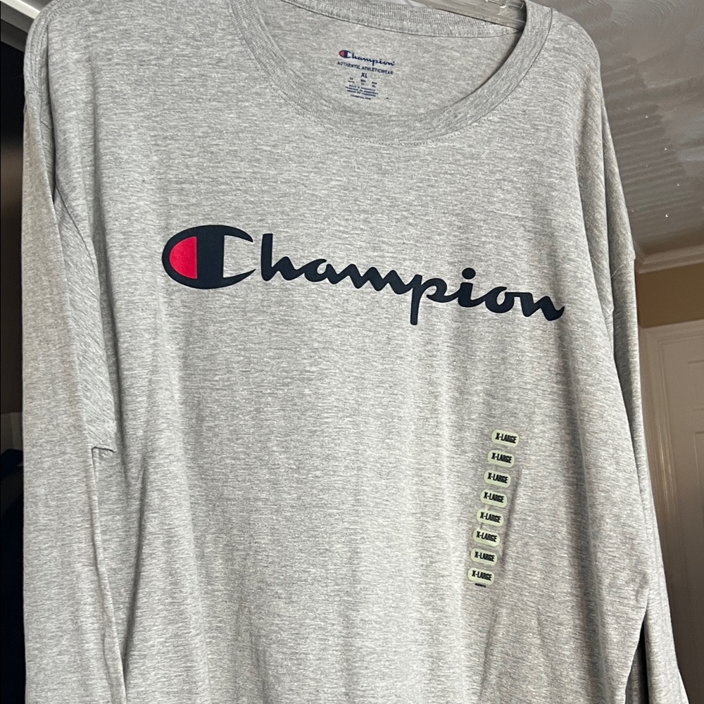 Champion Heather Gray Long Sleeve Tee